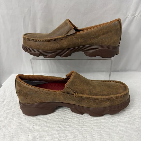 Twisted X Shoes Mens Size 7 M Crossover Slip On EVA Bomber Casual Brown Leather - Picture 9 of 11